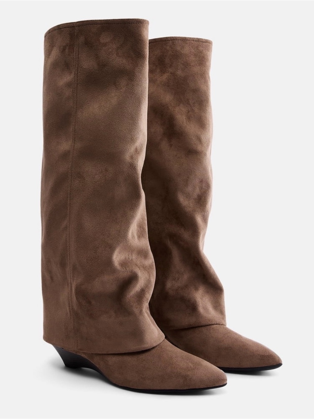 Women’s Tall Slouch Suede Boots in Brown